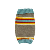 Terra Brown and October Blue Striped Dog Sweater