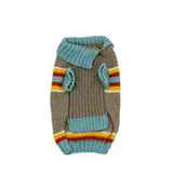 Terra Brown and October Blue Striped Dog Sweater