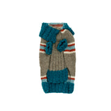 Tiny Teal Striped Dog Sweater