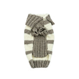 Ivory Cream and Terra Brown Striped Dog Sweater