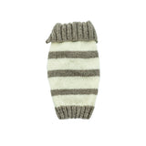 Ivory Cream and Terra Brown Striped Dog Sweater