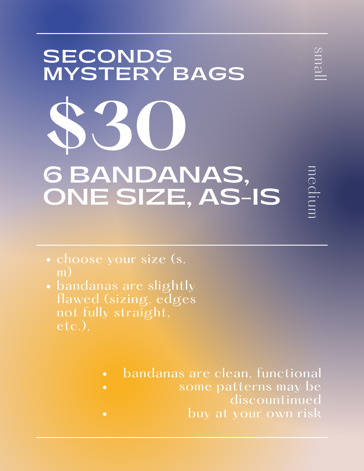 SECONDS MYSTERY BAGS