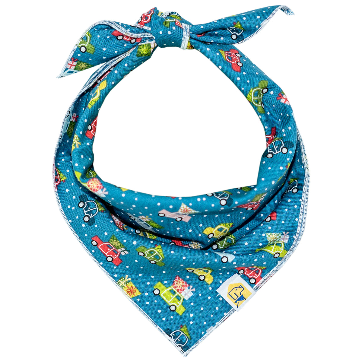 Blue Christmas Cars Dog Bandana