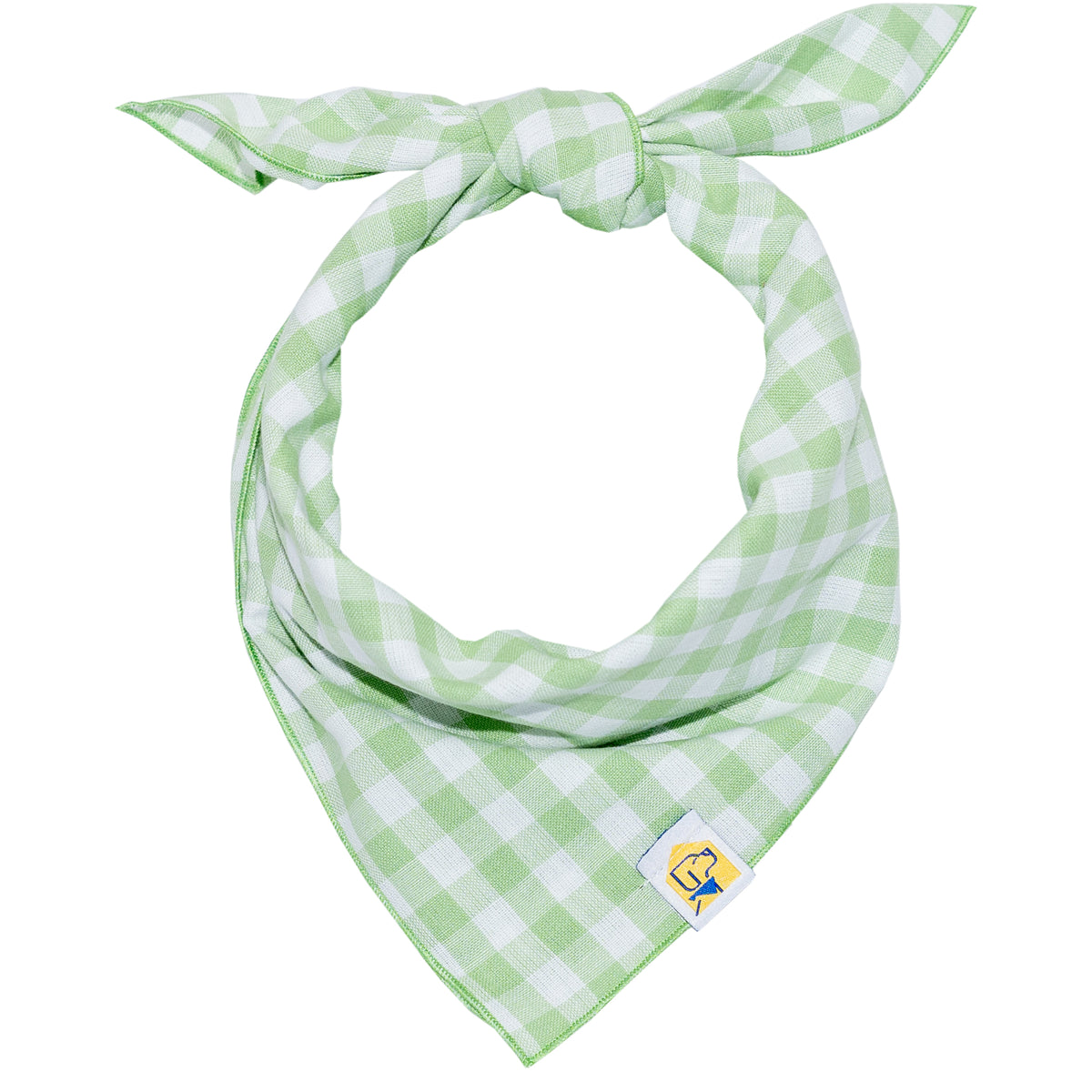 Spring Green Gingham Dog Bandana