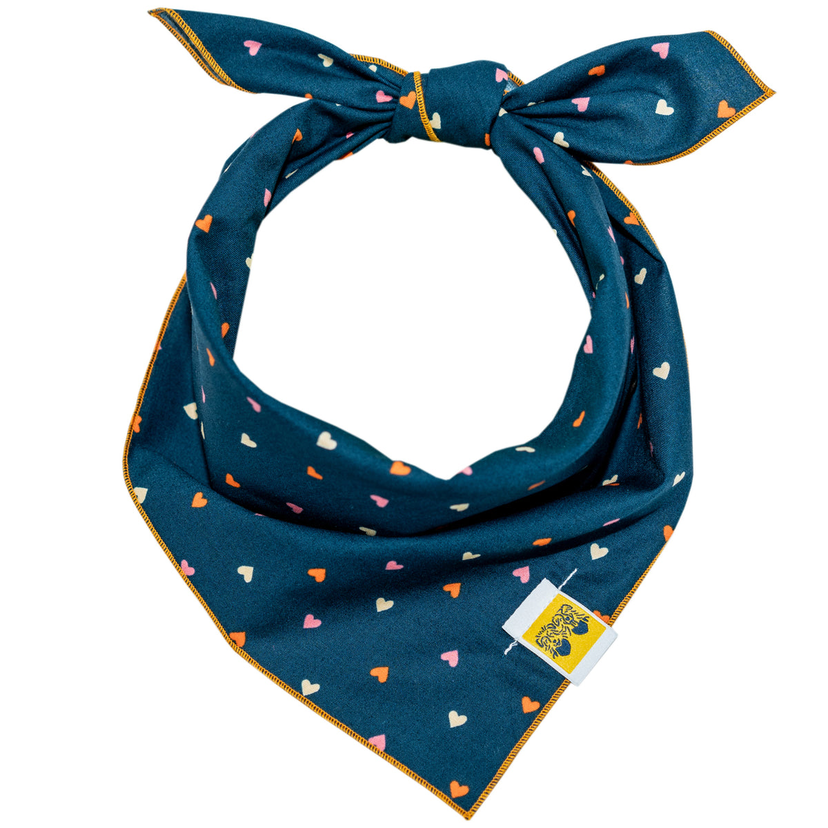 Navy Hearts Dog Bandana