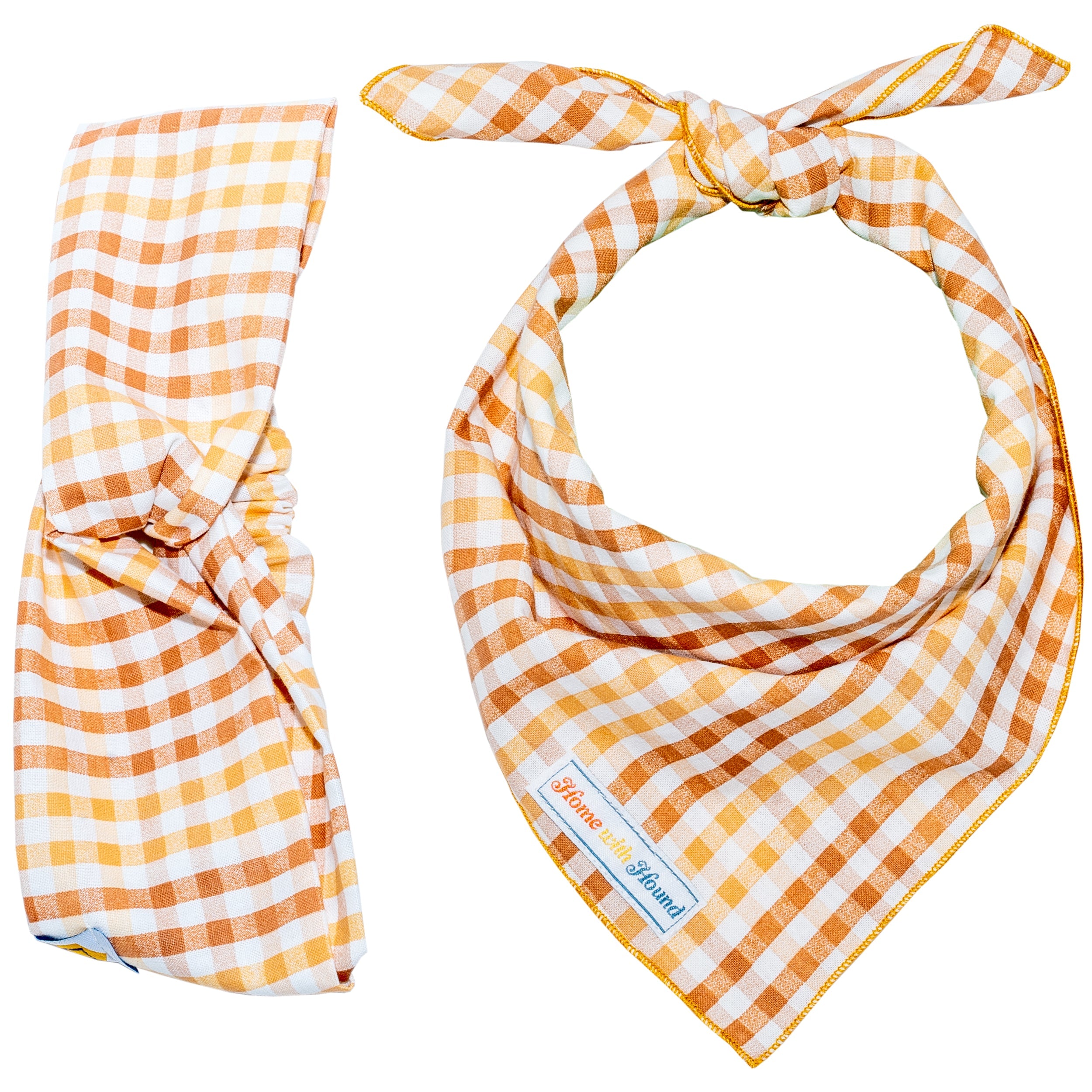 Seasoned Plaid Everyday Matching Set: dog bandana and human headband