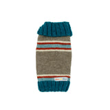 Tiny Teal Striped Dog Sweater