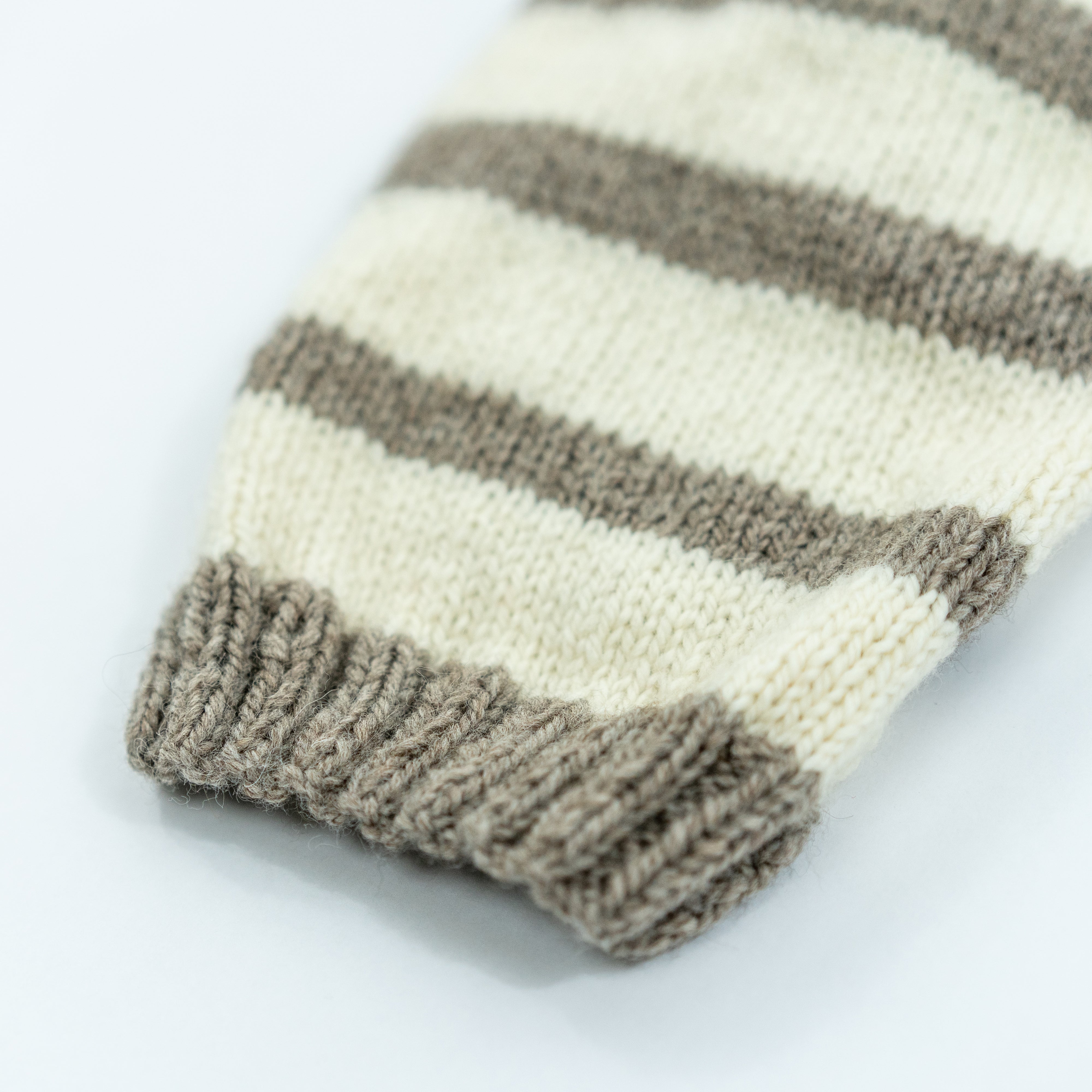 Ivory Cream and Terra Brown Striped Dog Sweater