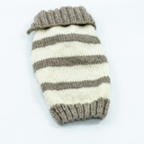 Ivory Cream and Terra Brown Striped Dog Sweater